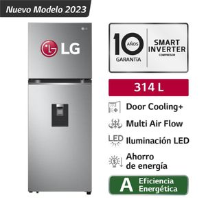 REFRIGERADORA LG TOP FREEZER 314L DOORCOOLING GT31WPP PLATEADA