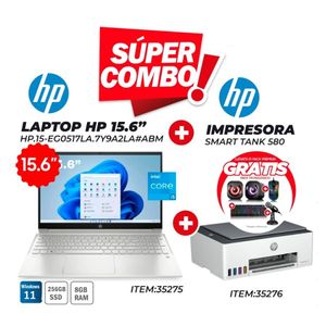 Laptop HP Pavilion 15-eg0517la Intel Core i5 8GB RAM 256GB SSD 15.6" + IMPRESORA MULTIFUNCIONAL HP SMART TANK 580 (35276)