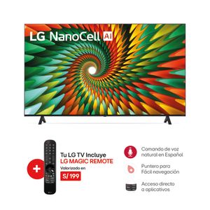 TELEVISOR 86" LG NANOCELL 4K ThinQ AI 86NANO77SRA