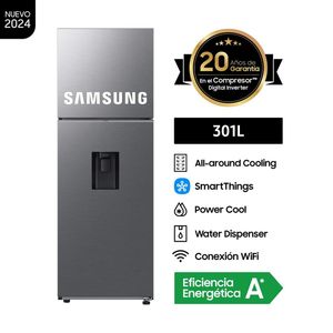 Refrigeradora Samsung 301LT Top Freezer con dispensador RT31DG5220S9PE Silver