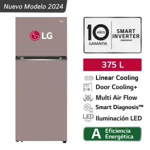Refrigeradora LG 374L Top Freezer No frost VT37BPK Rosado