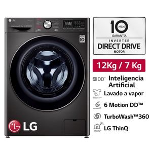 Lavaseca WD12BVC2S6C 12KG/7KG AI DD Carga Frontal Negro Acero LG