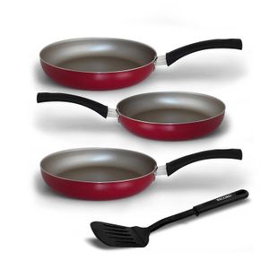 Tripack Sarten Antiadherente Record 9225032750 N18+N22+N24 Rojo