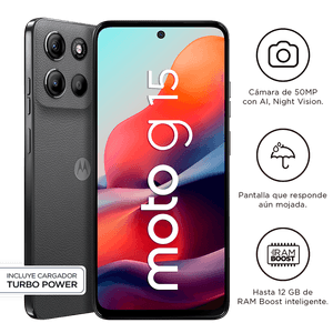 CELULAR MOTOROLA G15 XT2521-2 6.7” 256GB ROM 4GB RAM GRIS