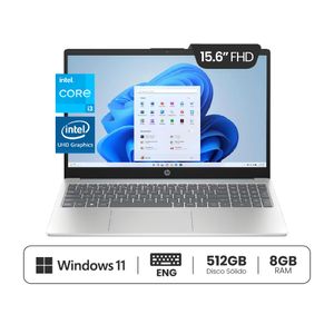 LAPTOP HP de 15.6" 15-FD0026LA INTEL CORE i3-N305, 8 NÚCLEOS, 8GB RAM, DISCO SÓLIDO DE 512GB