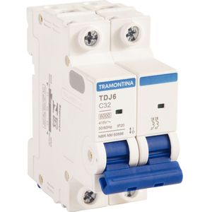 Mini disyuntor TDJ6 2 P 32 A 6 kA curva C Tramontina