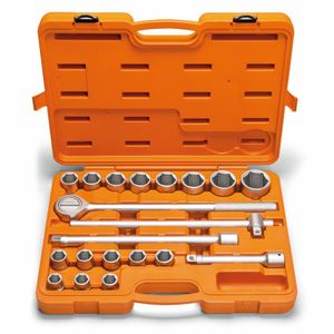 Maletín con Dados Hexagonales y Accesorios 3/4" 20 Piezas - Milímetros Tramontina PRO