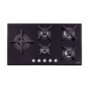Cocina Empotrable a gas Tramontina Design Collection Penta Glass Flat de vidrio templado y rejillas de hierro fundido con encendido automático