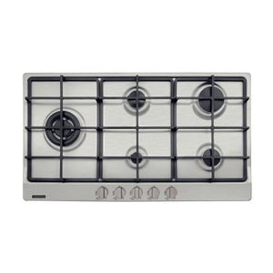 Cooktop gas Tramontina en acero inoxidable con 5 quemadores y rejillas de hierro fundido