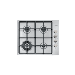 Placas de Cocción de gas Tramontina Square 4 GX HE Safestop 60 de acero inoxidable, con rejillas de hierro fundido y encendido superautomático