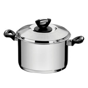 Olla Alta  Tramontina Solar Baquelite de acero inoxidable fondo triple con tapa y asas de baquelita 28 cm 11,9 L