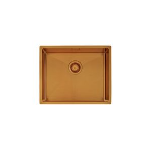 Lavadero Tramontina Design Collection Quadrum en acero inoxidable con recubrimiento PVD Gold 50x40 cm