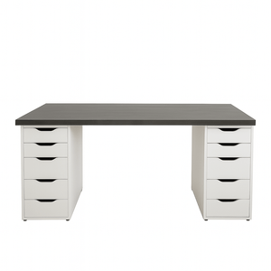 Escritorio Gamer de Melamina Negro Blanco 180cm