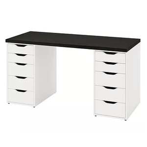 Escritorio de Melamina Moderno Negro Blanco 140cm